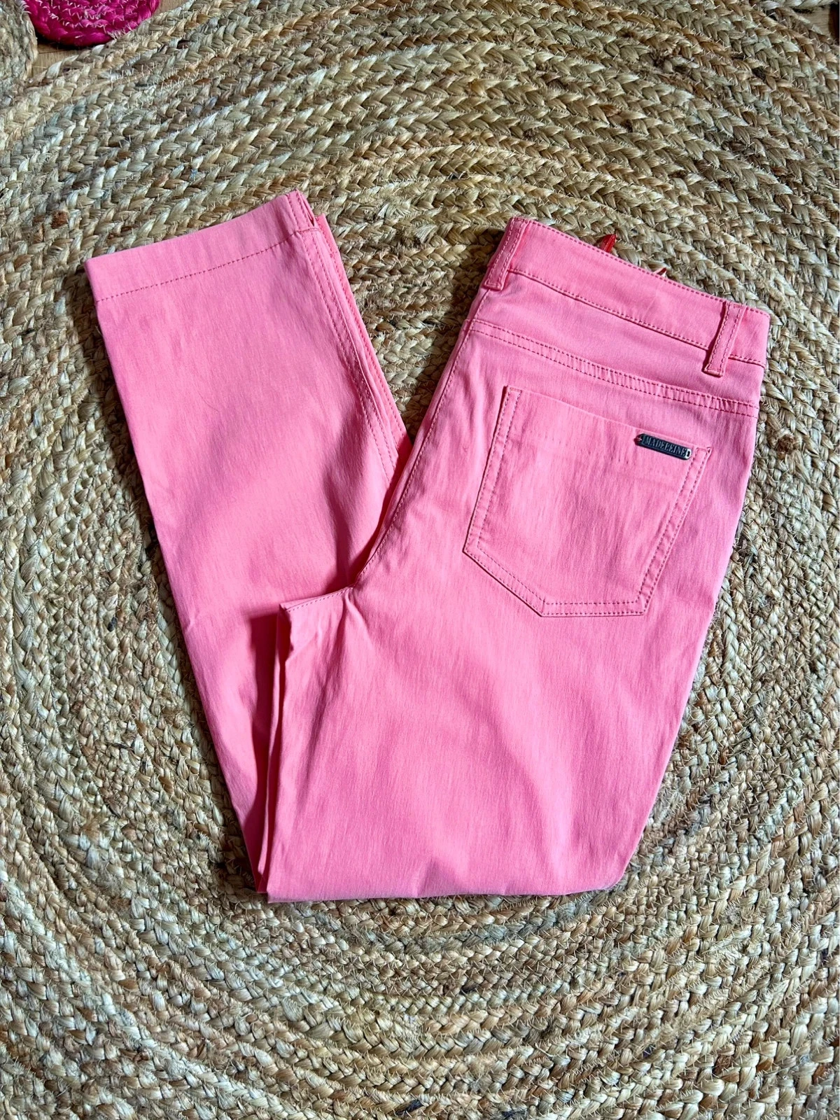 🧡🌿Jean Madeleine corais 7/8 Casual chique estival FR40/42 Jeans cropped coral UK12S🌿🧡 – photo 7